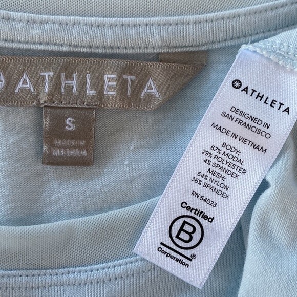 Athleta Cloudlight Hybrid Tee Ethereal Blue Mesh Short Sleeve Lightweight Soft - Picture 8 of 13